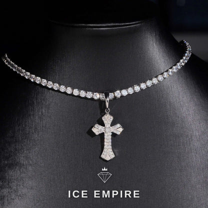 Iced Out Baguette Gold Plated Lab Grown Diamond Pendant