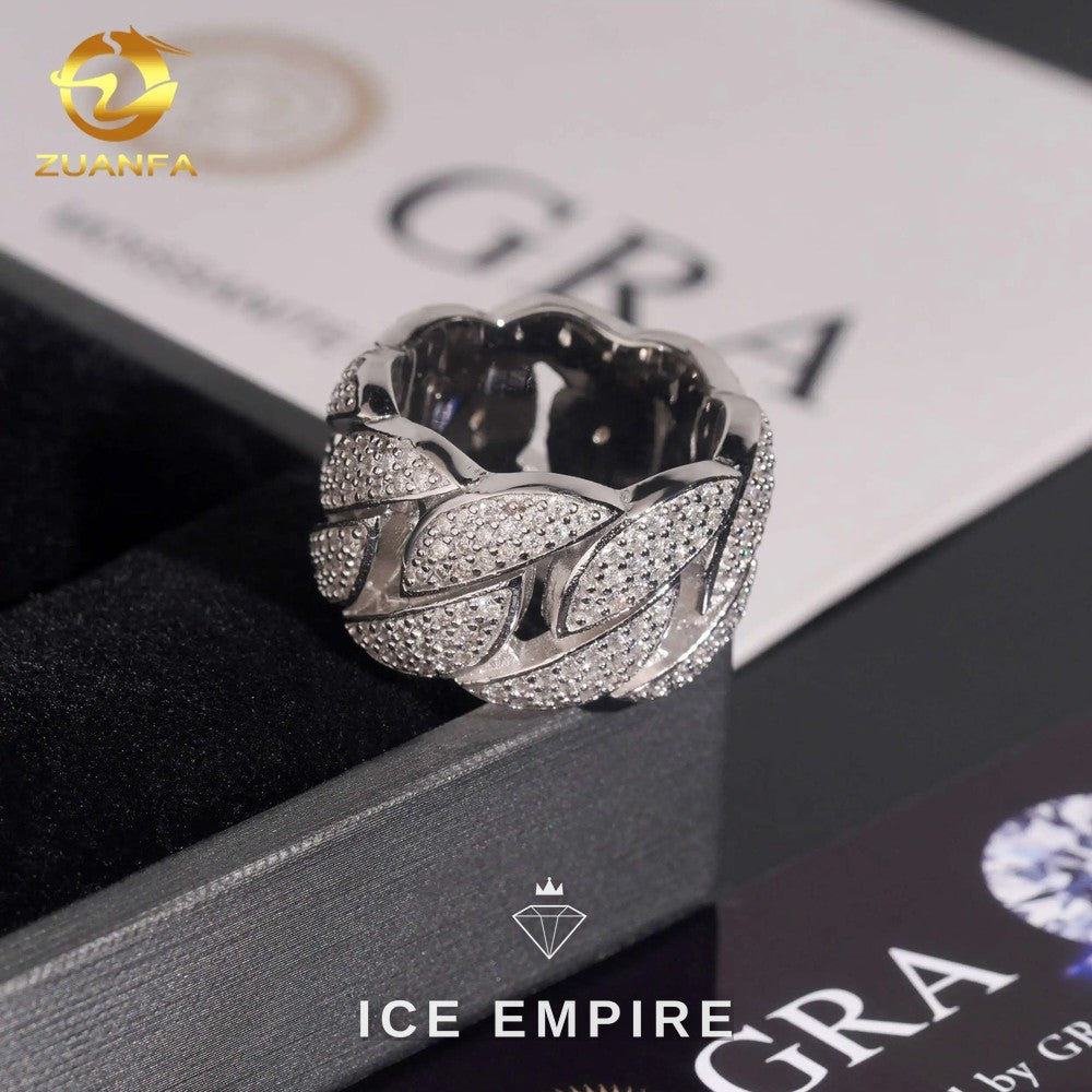 Iced Out 925 Silver Moissanite Ring