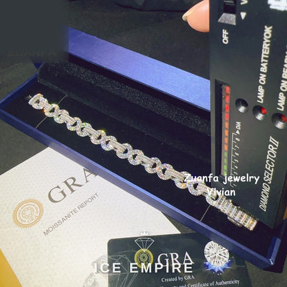 Iced Out Cross Rose Gold Plated Moissanite Cuban Chain