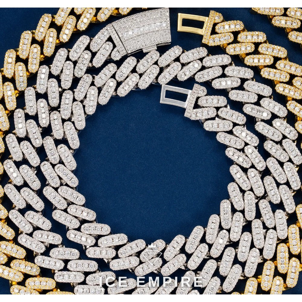 Iced Out Rose Gold Plated Moissanite Cuban Chain