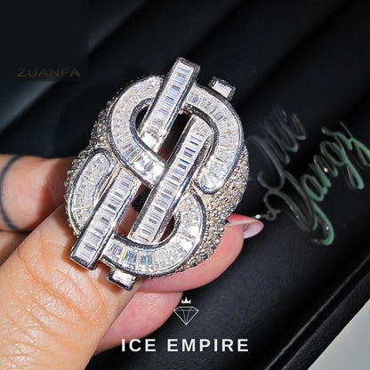 Iced Out Rose Gold Plated Moissanite Ring