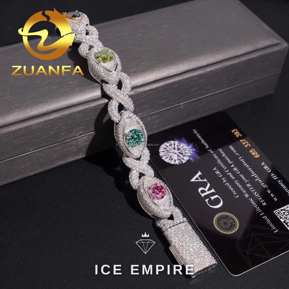 Iced Out 925 Silver Moissanite Cuban Chain