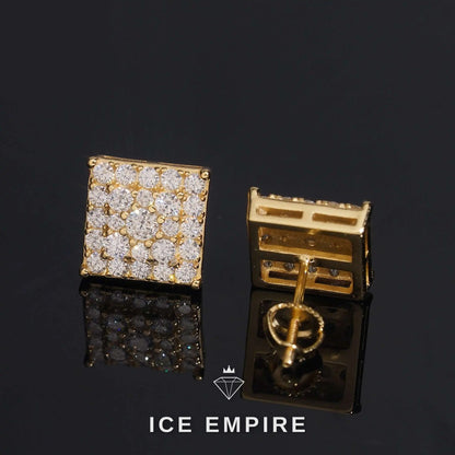 Iced Out Rose Gold Plated Moissanite Stud Earrings