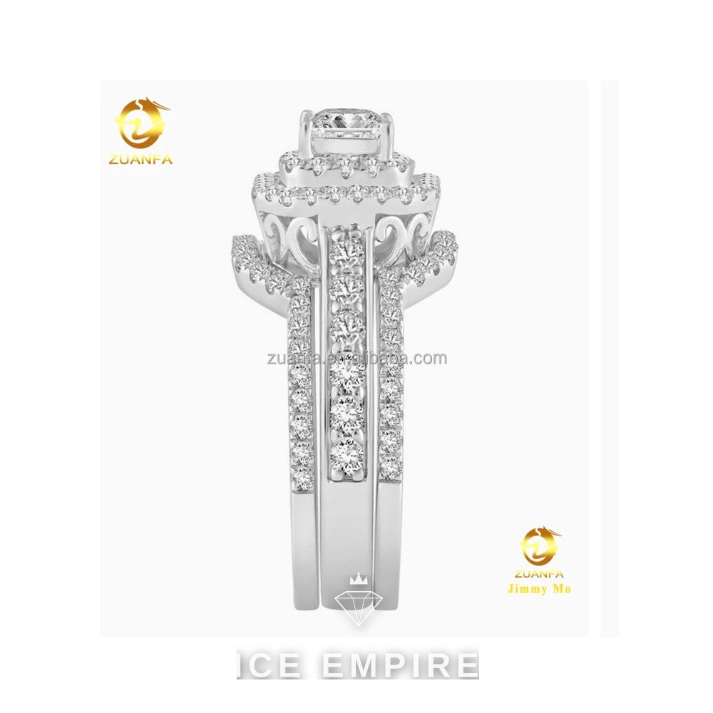 Iced Out Gold Plated Lab Grown Diamond Engagement Ring