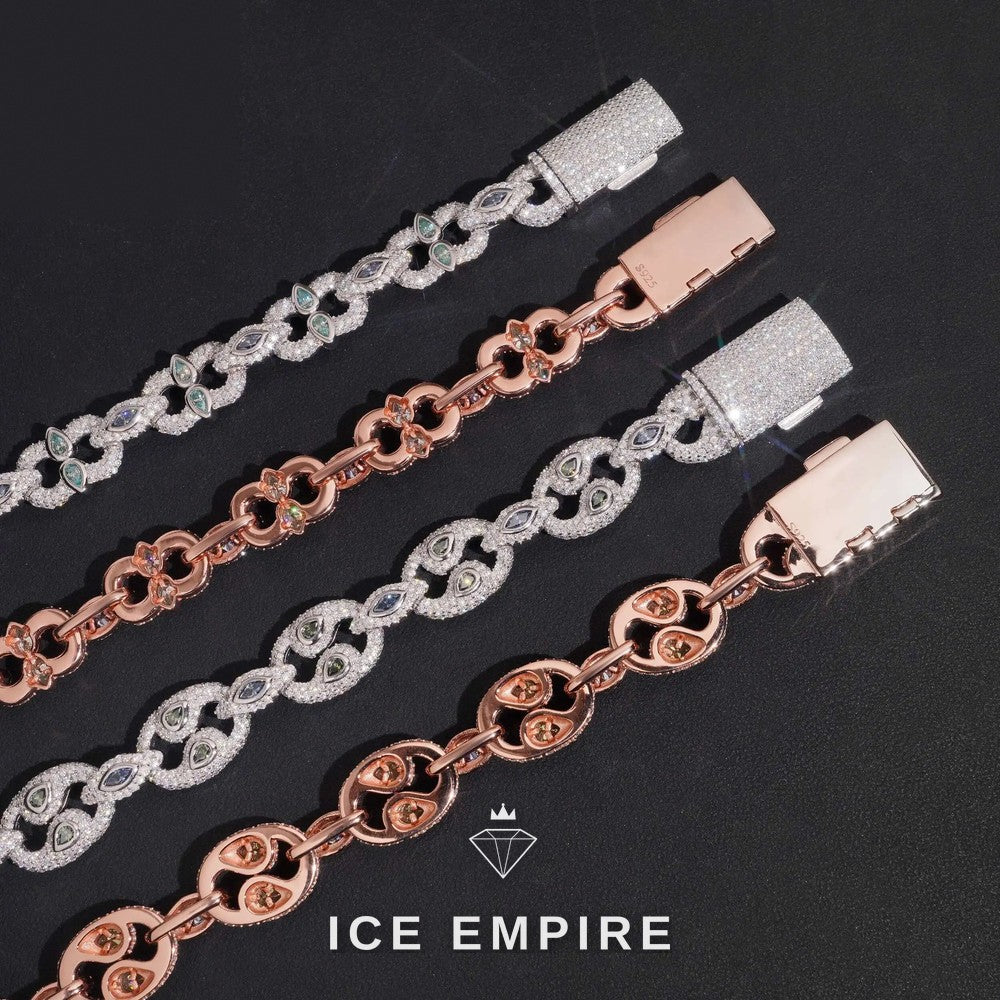 Iced Out Rose Gold Plated Moissanite Cuban Chain