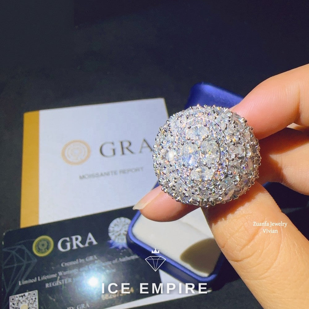 Iced Out Rose Gold Plated Moissanite Ring