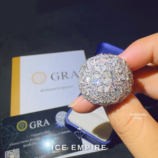 Iced Out Rose Gold Plated Moissanite Ring