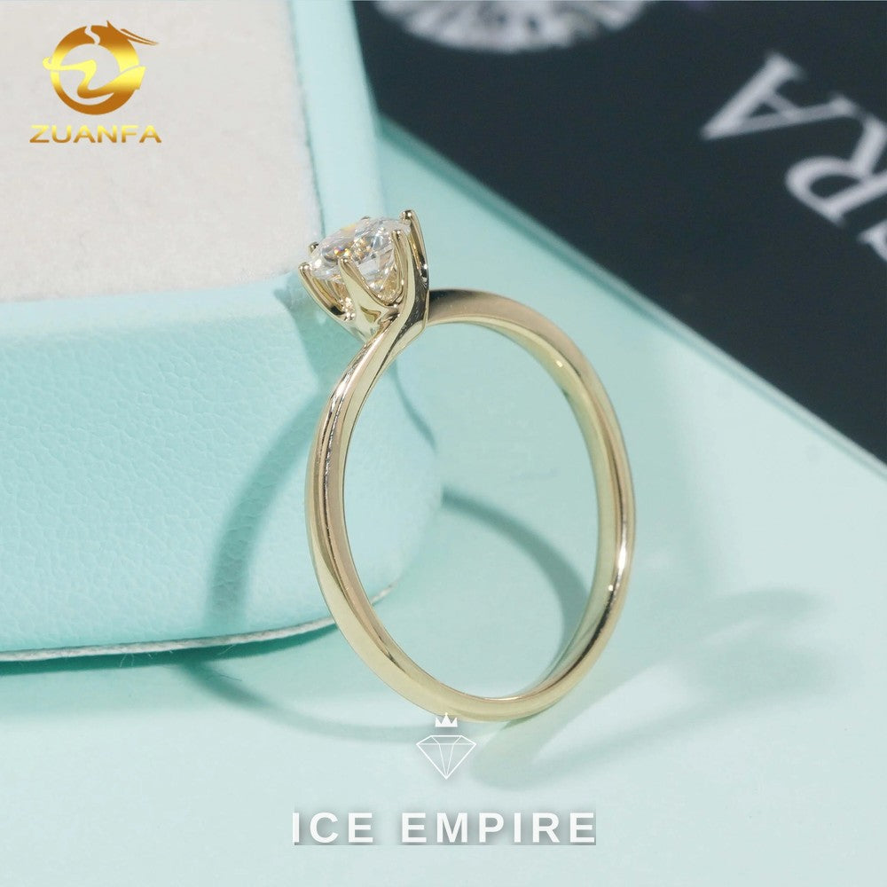Iced Out Gold Plated Moissanite Engagement Ring