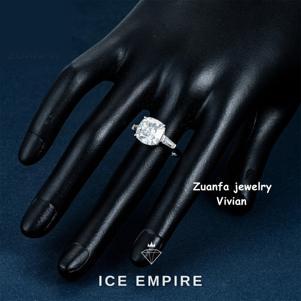 Iced Out 925 Silver Moissanite Ring