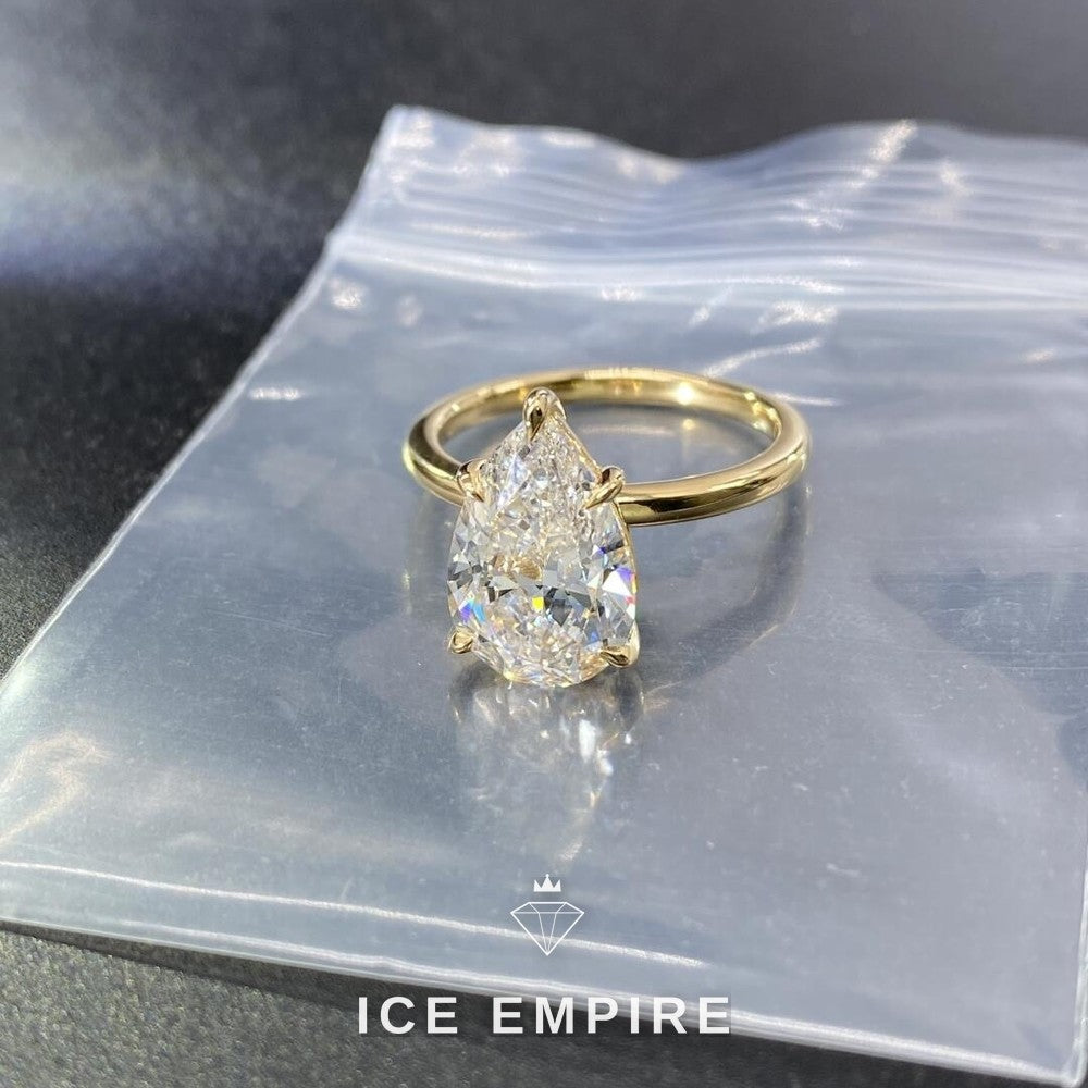 Iced Out 10K Gold Lab Grown Diamond Engagement Ring