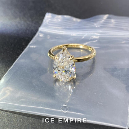 Iced Out 10K Gold Lab Grown Diamond Engagement Ring