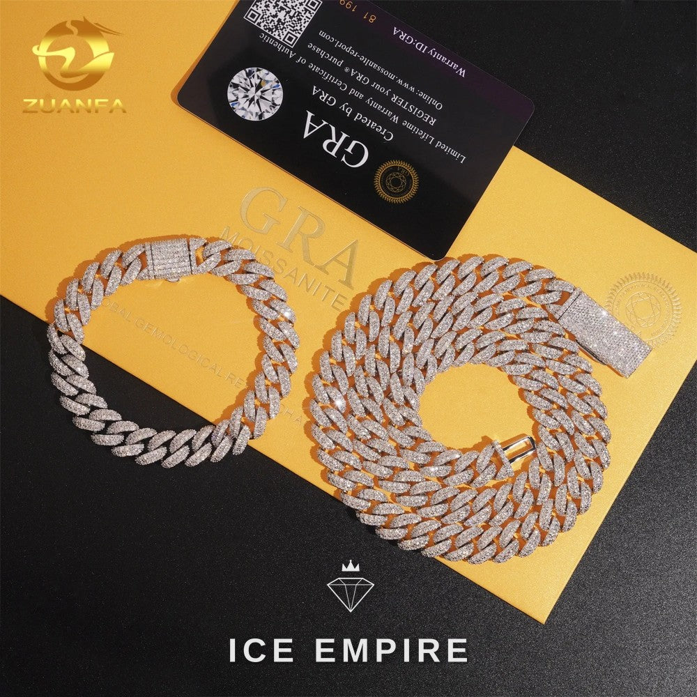 Iced Out Rose Gold Plated Moissanite Cuban Chain
