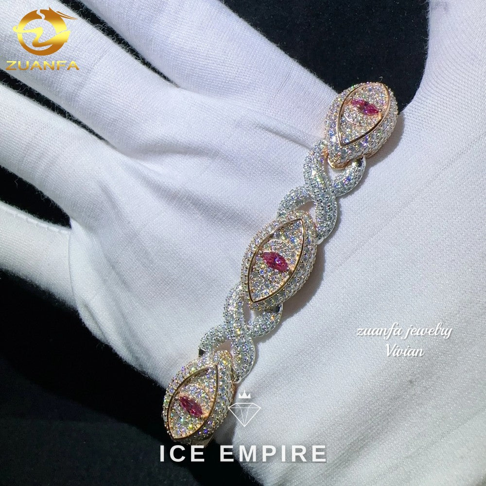 Iced Out 925 Silver Moissanite Cuban Chain