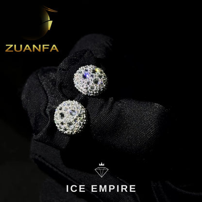 Iced Out 925 Silver Moissanite Stud Earrings