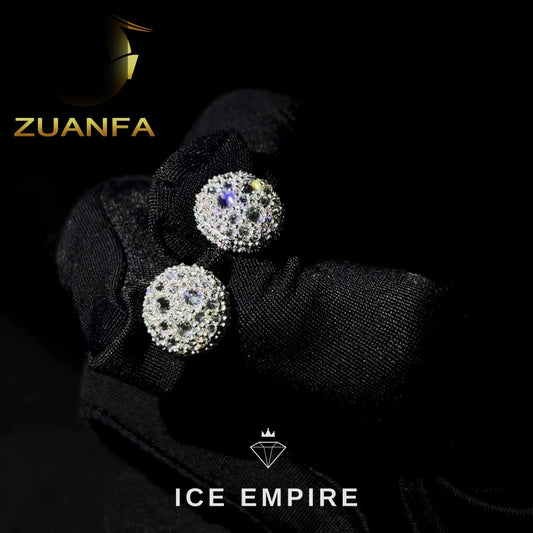 Iced Out 925 Silver Moissanite Stud Earrings