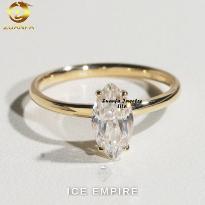 Iced Out Rose Gold Plated Moissanite Engagement Ring