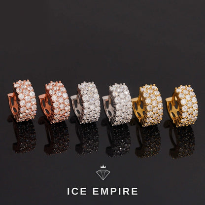 Iced Out 925 Silver Moissanite Hoop Earrings