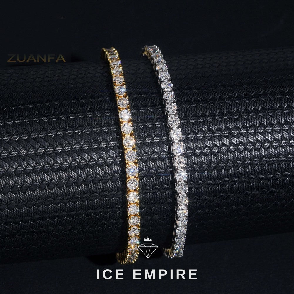 Iced Out 925 Silver Moissanite Tennis Bracelet