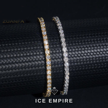 Iced Out 925 Silver Moissanite Tennis Bracelet