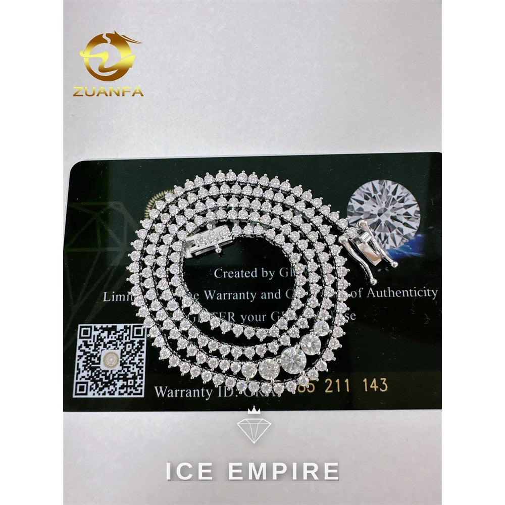 Iced Out 925 Silver Moissanite Cuban Chain