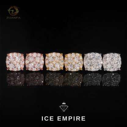 Iced Out Rose Gold Moissanite Earrings