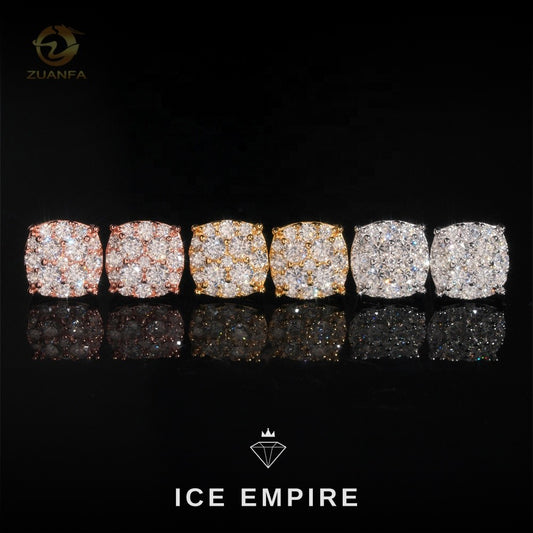 Iced Out Rose Gold Moissanite Earrings