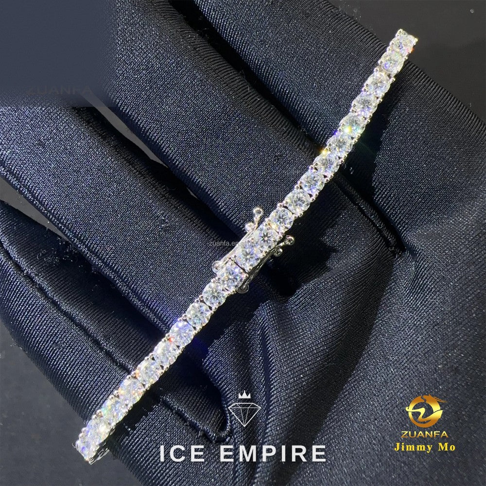 Iced Out 10K Gold Moissanite Tennis Chain