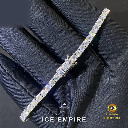 Iced Out 10K Gold Moissanite Tennis Chain