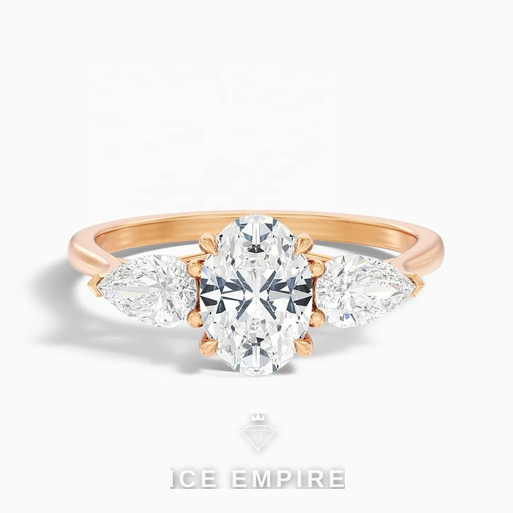 Iced Out 10K Gold Lab Grown Diamond Engagement Ring