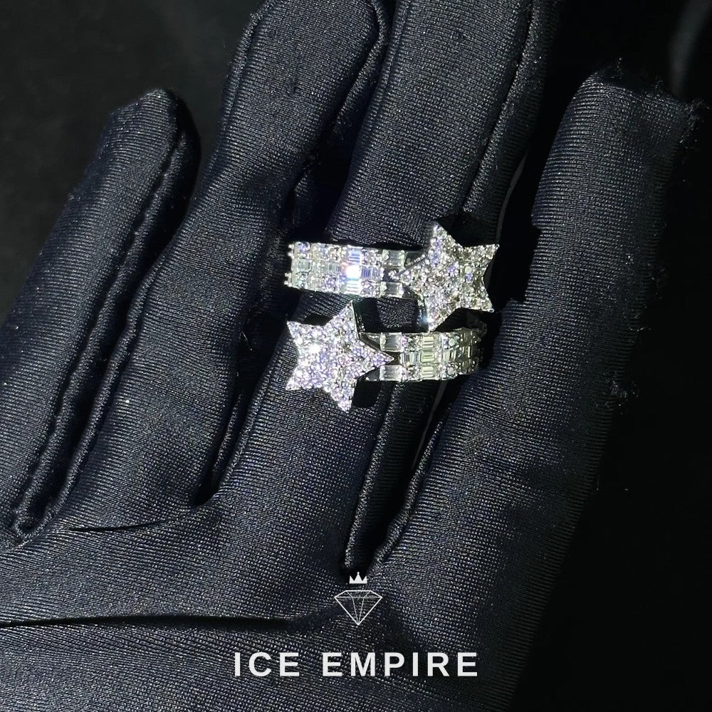 Iced Out 925 Silver Moissanite Ring