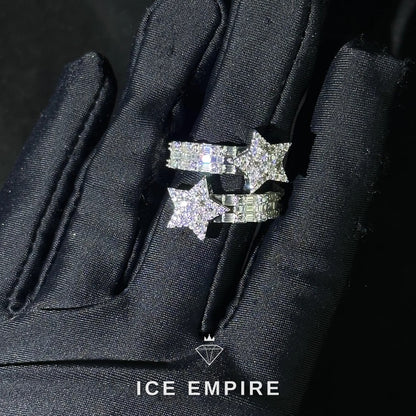 Iced Out 925 Silver Moissanite Ring