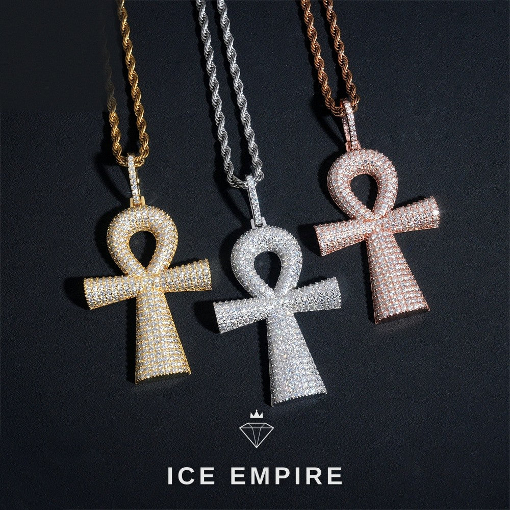 Iced Out Baguette Rose Gold Plated Moissanite Pendant