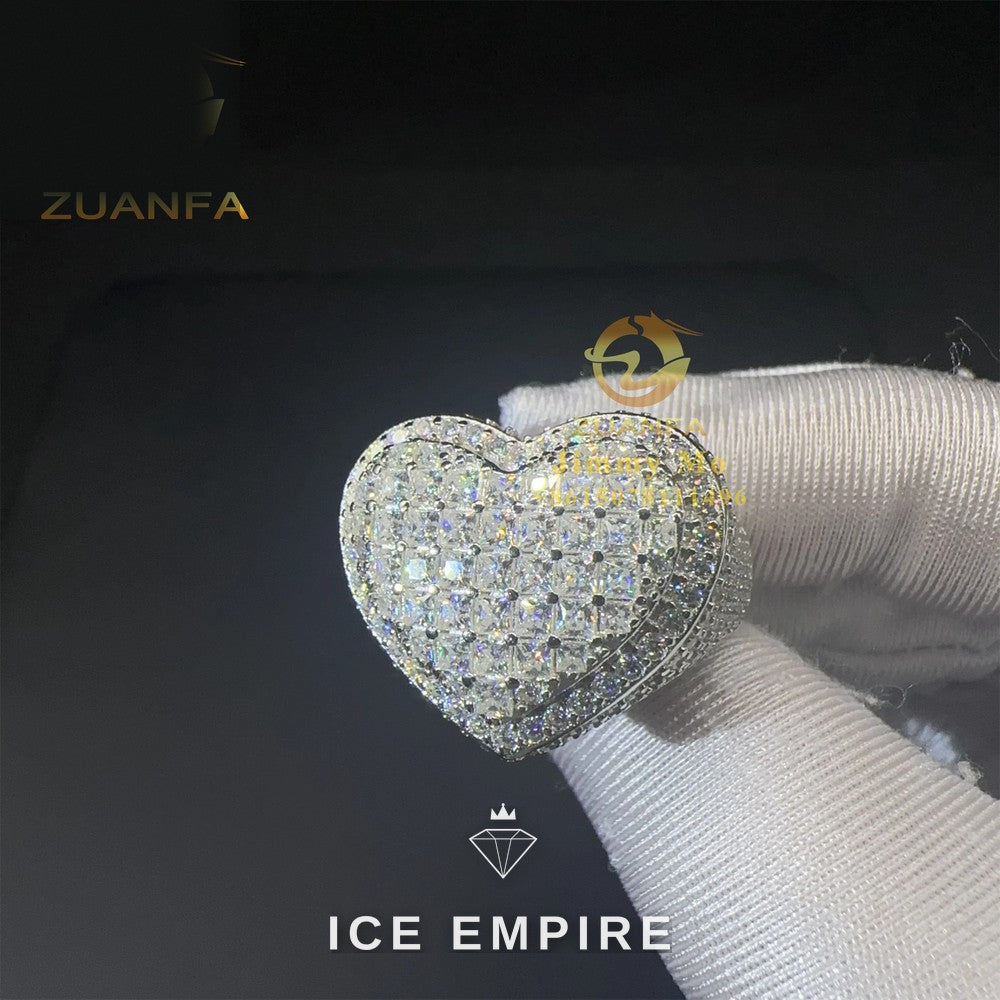 Iced Out Baguette 925 Silver Moissanite Ring