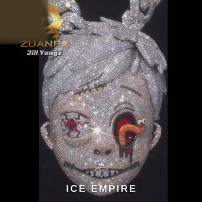 Iced Out Baguette 925 Silver Pendant