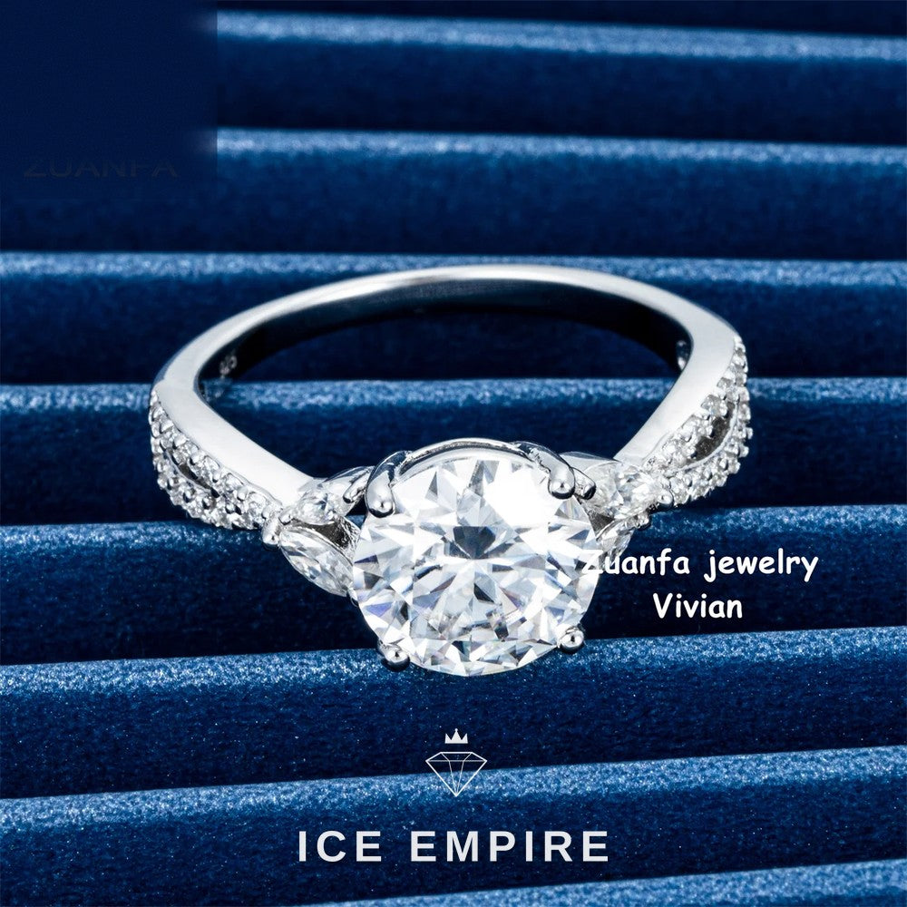 Iced Out 925 Silver Moissanite Wedding Band