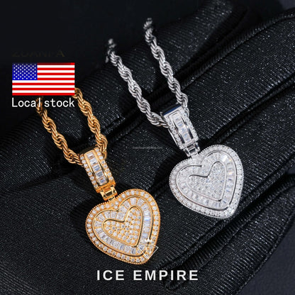 Iced Out Heart Gold Plated Moissanite Pendant