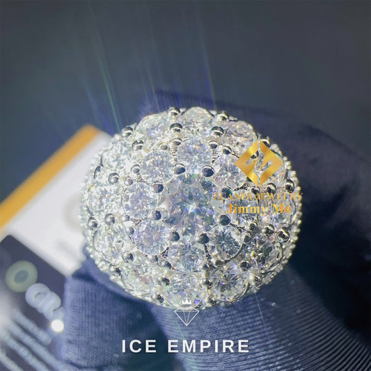 Iced Out Baguette 925 Silver Moissanite Ring