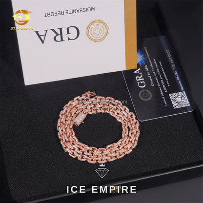 Iced Out Rose Gold Plated Moissanite Cuban Chain