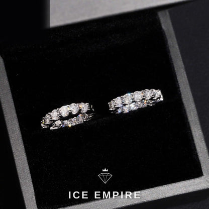 Iced Out Gold Plated Moissanite Stud Earrings