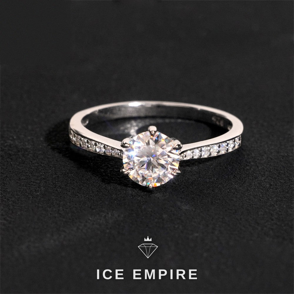 Iced Out Gold Plated Moissanite Engagement Ring