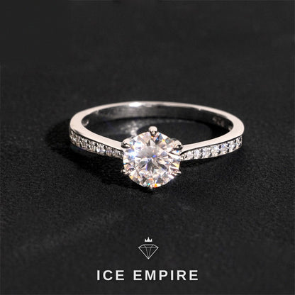 Iced Out Gold Plated Moissanite Engagement Ring