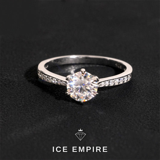 Iced Out Gold Plated Moissanite Engagement Ring