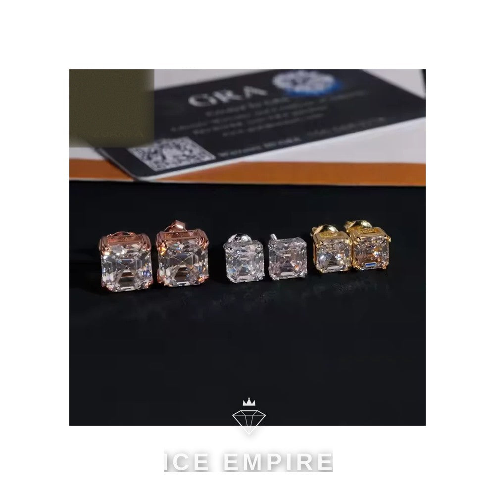 Iced Out Rose Gold Plated Moissanite Earrings
