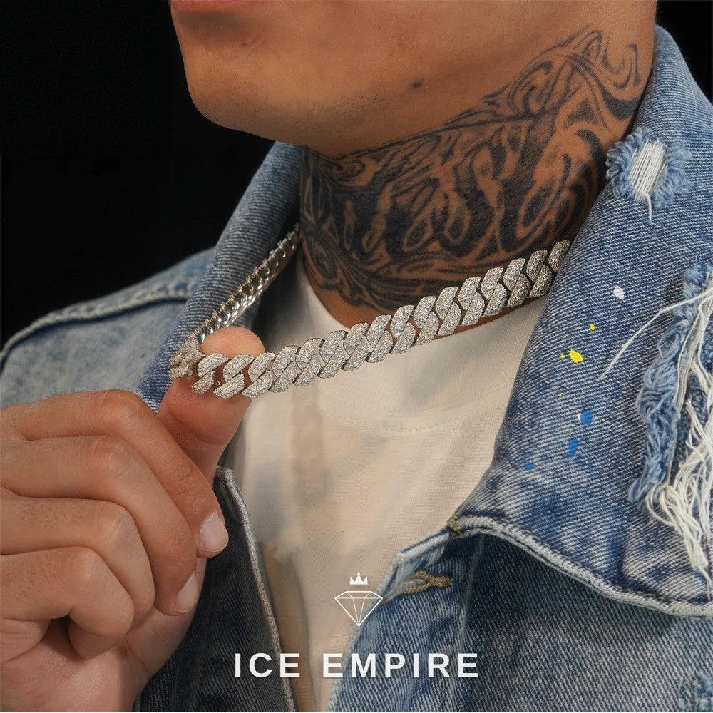 Iced Out Gold Plated Moissanite Cuban Chain