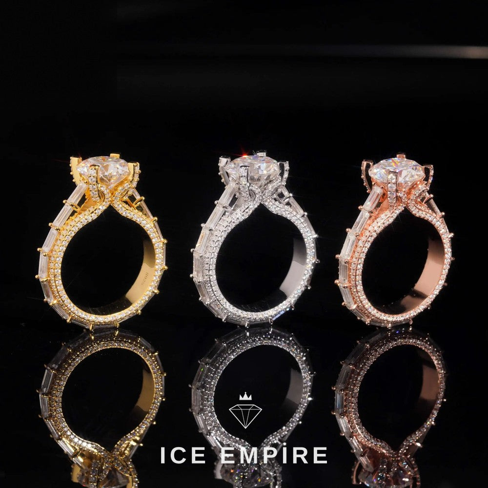 Iced Out 925 Silver Moissanite Wedding Band