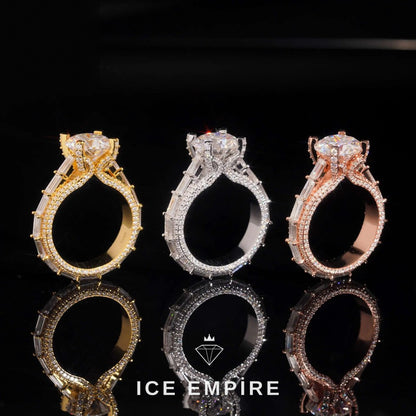 Iced Out 925 Silver Moissanite Wedding Band