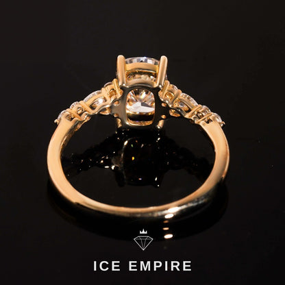 Iced Out 10K Gold Moissanite Engagement Ring