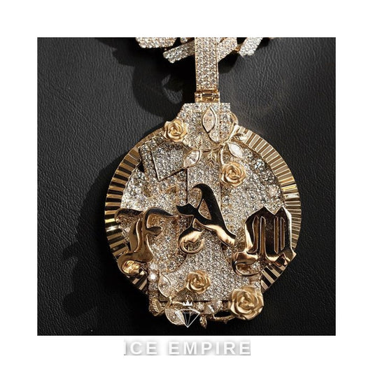 Iced Out Rose Gold Plated Moissanite Pendant