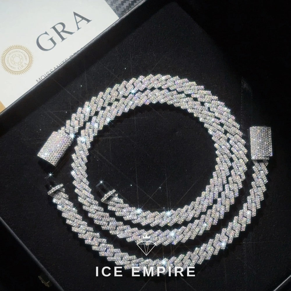 Iced Out Rose Gold Plated Moissanite Cuban Chain