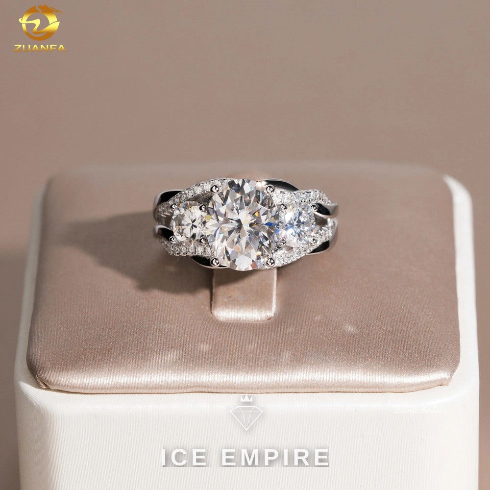 Iced Out Gold Plated Moissanite Wedding Band
